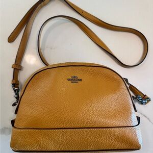 Coach Tan/Mustard Leather Crossbody Bag